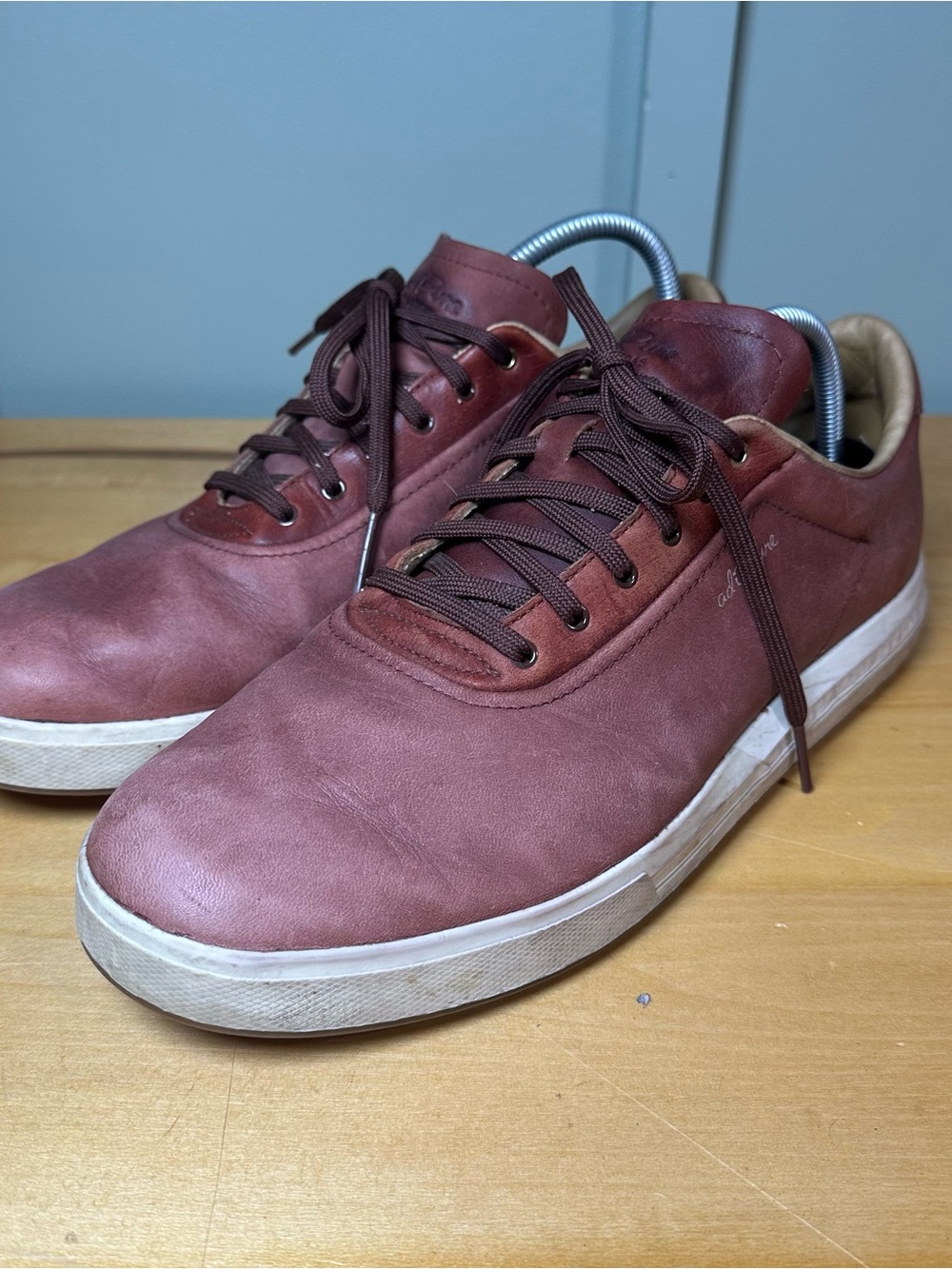 Adidas ADIPURE Spikeless Reddish Brown Leather Men's Golf Shoes Size 11